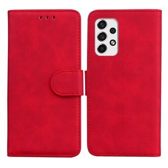 PU Leather + TPU Folio Flip Phone Case Solid Color Anti-scratch Shell with Stand Wallet for Samsung Galaxy A53 5G