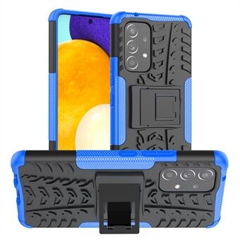 Heavy Duty Tire Texture Hybrid Hard PC Soft TPU Anti-Fall Cover with Kickstand for Samsung Galaxy A53 5G