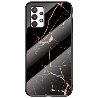 Tempered Glass + PC + TPU Hybrid Cover Fall Protection Marble Pattern Phone Case for Samsung Galaxy A53 5G