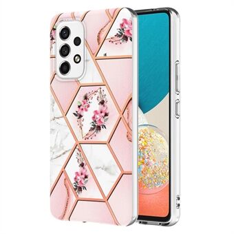 LB1 Series for Samsung Galaxy A53 5G Marble Phone Case, Soft TPU Stylish Electroplating IMD Protective Cover