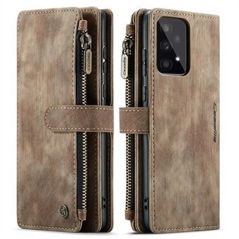 CASEME C30 Series for Samsung Galaxy A53 5G Supporting Stand Design PU Leather Phone Case Shockproof Zipper Pocket Wallet Cover