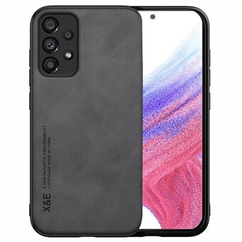 X&E For Samsung Galaxy A53 5G Skin-touch Feeling PU Leather Coating Soft TPU Phone Case with Magnetic Absorption Built-in Metal Sheet