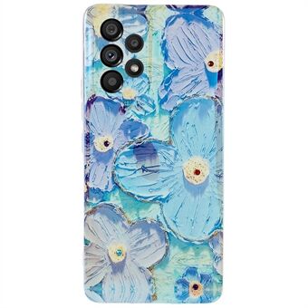 For Samsung Galaxy A53 5G Epoxy Rhinestone Decor TPU Case IMD Flower Pattern Protective Phone Cover