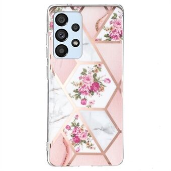 Phone Case for Samsung Galaxy A53 5G, Electroplating Splicing Marble Pattern IMD Anti-wear Back Cover