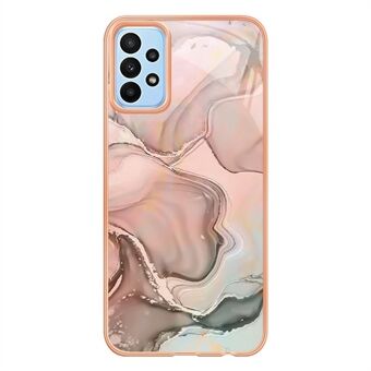 YB IMD Series-16 Style E for Samsung Galaxy A53 5G IMD Marble Pattern Soft TPU Case 2.0mm Electroplating Phone Cover Protector