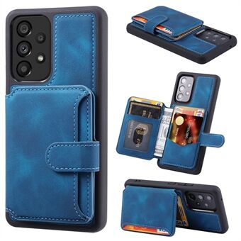 For Samsung Galaxy A53 5G RFID Blocking Leather+TPU Phone Case Wallet Kickstand Smartphone Cover