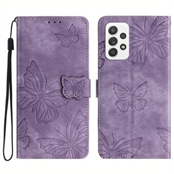 For Samsung Galaxy A53 5G Protective Case Butterfly Imprinted Skin-Touch Leather Phone Cover with Wallet