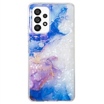 For Samsung Galaxy A53 5G IMD Design TPU Phone Case Marble Flower Shell Pattern Cover