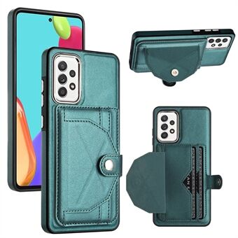 YB Leather Coating Series-4 for Samsung Galaxy A53 5G Leather Coated TPU Phone Case with Kickstand Card Slots