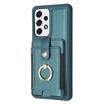 BF27 Card Holder Case for Samsung Galaxy A53 5G PU Leather Coated TPU Kickstand Phone Cover