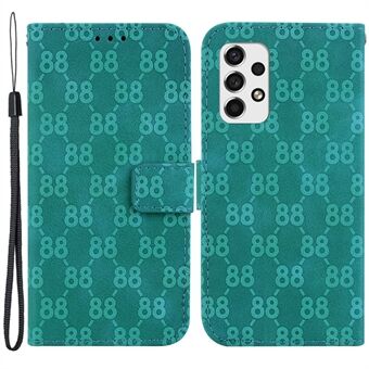 Double 8-Shape Imprinted PU Leather Case for Samsung Galaxy A53 5G Anti-Drop Wallet Phone Case with Strap