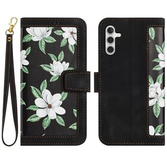 For Samsung Galaxy A53 5G Flower Pattern Printing Phone Stand Case Card Holder Leather Cover