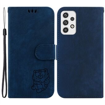 Flip Case for Samsung Galaxy A53 5G Adjustable Stand Wallet Tiger Pattern Imprinted PU Leather Cellphone Cover