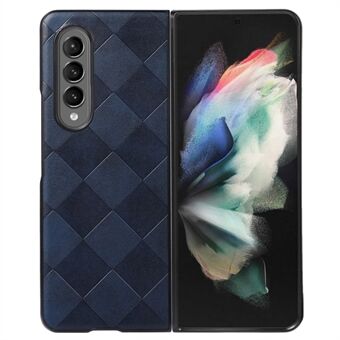 For Samsung Galaxy Z Fold4 5G Grid Texture Slim Thin Phone Case Bumper Hard PC Hybrid Anti-scratch Shell