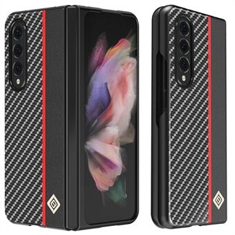 LC.IMEEKE for Samsung Galaxy Z Fold4 5G Carbon Fiber Stitching Leather + PC Phone Case Anti-shock Folding Cover