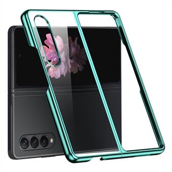 For Samsung Galaxy Z Fold4 5G Electroplating PC Phone Cover Slim Transparent Mobile Phone Back Case