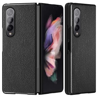 For Samsung Galaxy Z Fold4 5G Anti-wear Phone Case Litchi Texture PU Leather Coated PC Back Cover