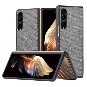 For Samsung Galaxy Z Fold4 5G Sea Sand Textured Phone Case Anti-scratch PU Leather Coated Hard PC Folding Cover