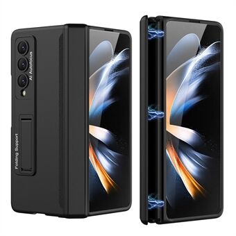 GKK For Samsung Galaxy Z Fold4 5G Magnetic Hinge Kickstand Folding Phone Case Hard PC Cover with Tempered Glass Screen Film