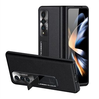 Phantom Series Phone Case For Samsung Galaxy Z Fold4 5G, PU Leather Coated PC Folding Smartphone Protective Cover Kickstand