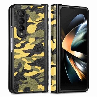 For Samsung Galaxy Z Fold4 5G Camouflage Pattern PU Leather Coated PC Case Side Hinge Protection Phone Cover