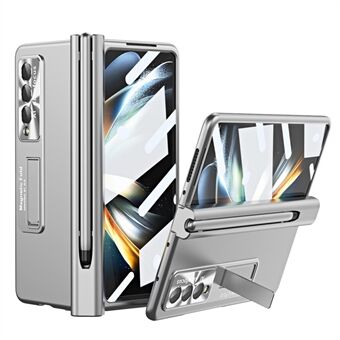 Shockproof Case for Samsung Galaxy Z Fold4 5G Anti-Fall Had PC Phone Case Kickstand Protective Cover with Pen / Pen Slot