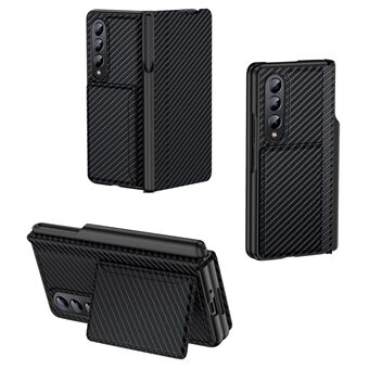 GKK Shockproof Cover for Samsung Galaxy Z Fold4 5G Anti-Scratch Phone Case PU Leather Hard PC Case with Card Holder  /  Kickstand