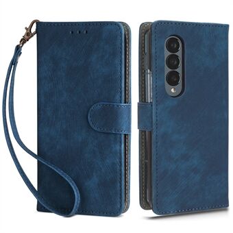 For Samsung Galaxy Z Fold4 5G Phone Wallet Case RFID Blocking Leather Phone Stand Cover with Strap