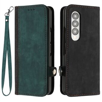 YX0020 For Samsung Galaxy Z Fold4 5G Card Holder Slots Phone Case PU Leather+PC Protective Cover