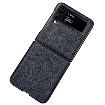 For Samsung Galaxy Z Flip4 5G Wear-Resistant Top Layer Genuine Leather + PC Phone Case Protector