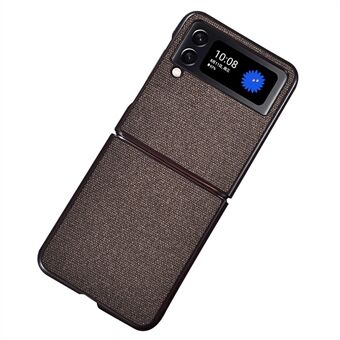 Phone Case for Samsung Galaxy Z Flip4 5G, Sea Sand Textured Wear-resistant Anti-fall PU Leather Coated Hard PC Shell