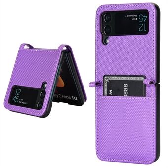 For Samsung Galaxy Z Flip4 5G Shockproof Phone Case Diamond Texture PU Leather + TPU Cover with Stand