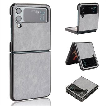 For Samsung Galaxy Z Flip4 5G Anti-scratch Phone Case Anti-fall Textured PU Leather Coated PC Cell Phone Cover