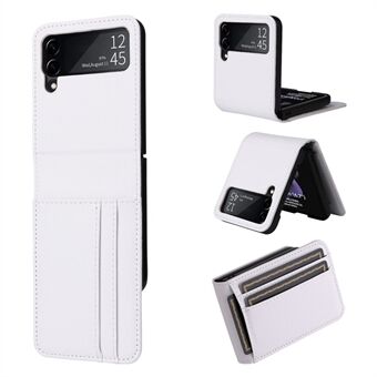 For Samsung Galaxy Z Flip4 5G Carbon Fiber Texture Card Holder Full Protection Cover Folding Phone Case