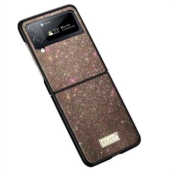 SULADA For Samsung Galaxy Z Flip4 5G Celebrities-Series Glitter Sequins Phone Cover Anti-scratch PU Leather Coated PC + TPU Hybrid Case