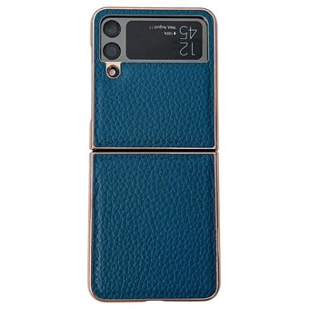 For Samsung Galaxy Z Flip4 5G Star Series Nano Electroplating Folding Phone Case PU Leather Coated Hard PC Anti-Drop Cover