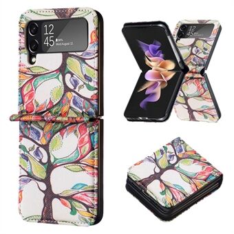 BF Pattern Printing Leather Series-1 for Samsung Galaxy Z Flip4 5G PU Leather Pattern Printed Phone Cover Hard PC Anti-Drop Protective Case