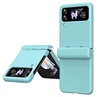 For Samsung Galaxy Z Flip4 5G Hinge Protection Phone Cover Textured PU Leather+PC Anti-Scratch Case