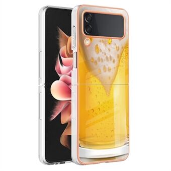 YB IMD Series-19 Style D for Samsung Galaxy Z Flip4 5G 2.0mm Soft TPU Phone Case Electroplating IMD Pattern Printing Cover