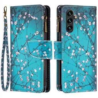 BF Pattern Printing Leather Series-4 for Samsung Galaxy A14 5G Style-03 Zipper Pocket Horizontal Stand Phone Case PU Leather Pattern Handbag Magnetic Wallet Cover