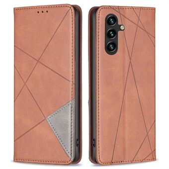 For Samsung Galaxy A14 5G BF Imprinting Pattern Series-1 Geometric Imprinted Leather Phone Case Magnetic Auto-absorbed Card Holder Stand Cover