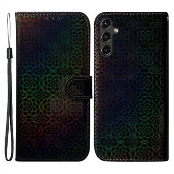 For Samsung Galaxy A14 5G Dazzling Flower Pattern Stand Wallet Case PU Leather Full Protection Phone Cover with Strap