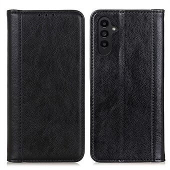 Anti-fall Phone Case For Samsung Galaxy A14 5G / A14 4G , Split Leather Litchi Texture Wallet Auto Closing Magnetic Cell Phone Cover with Stand