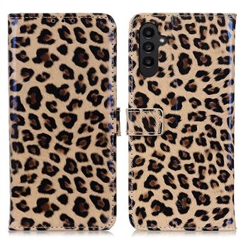 For Samsung Galaxy A14 5G / A14 4G Leopard Pattern Flip Cover PU Leather Wallet Stand Magnetic Protective Phone Case