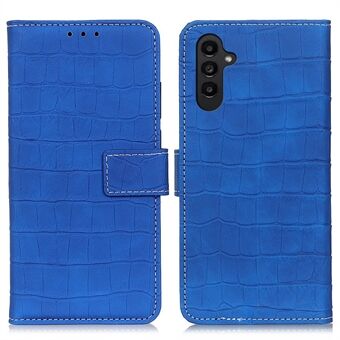 For Samsung Galaxy A14 5G PU Leather Phone Stand Cover Crocodile Texture Anti-scratch Protective Wallet Case