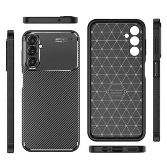 For Samsung Galaxy A14 5G / 4G Carbon Fiber Texture TPU Phone Back Case Drop-proof Anti-scratch Cover - Black