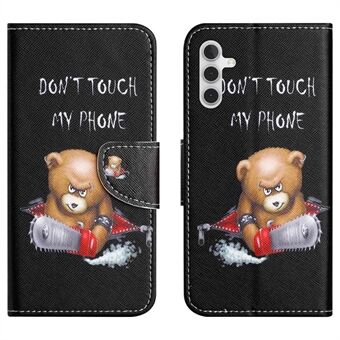 For Samsung Galaxy A14 5G / A14 4G Cross Texture PU Leather Phone Stand Wallet Case Pattern Printing Shockproof Cover