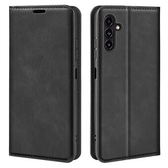 Anti-drop Flip Phone Cover For Samsung Galaxy A14 5G / 4G , Skin-touch PU Leather Magnetic Auto-absorbed Phone Case with Wallet Stand