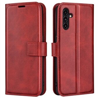 For Samsung Galaxy A14 5G Calf Texture PU Leather Phone Case Wallet Foldable Stand Square Magnetic Clasp Anti-scratch Cell Phone Cover