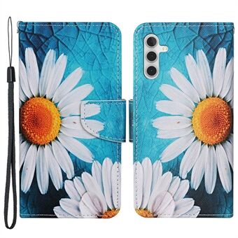 For Samsung Galaxy A14 5G Cross Texture PU Leather Flip Stand Case Pattern Printing Magnetic Closure Folio Wallet Phone Cover with Strap